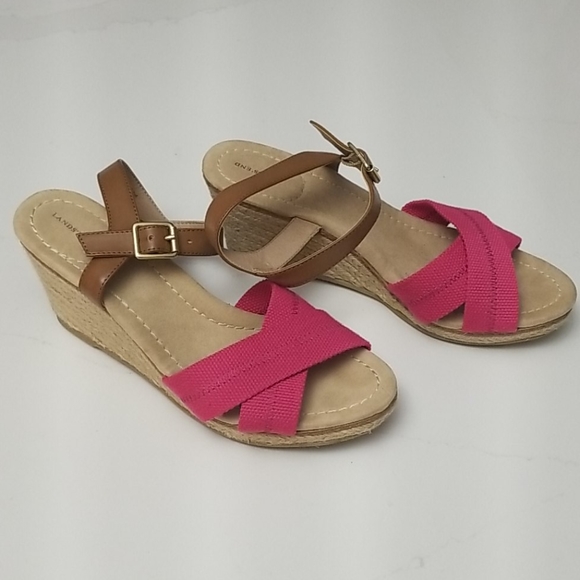 Leather Strap Espadrille Wedges - Picture 5 of 8